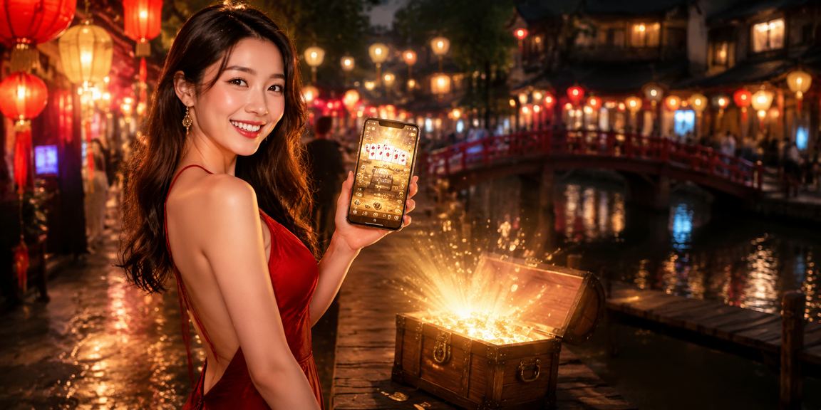 Đèn lồng truyền thống Hà Nội trong không khí trò chơi bài và giải trí tối